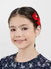 Красный заколка с бантиком. Заколка с цветком