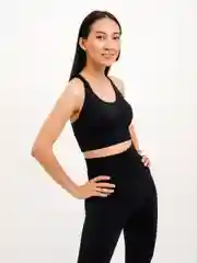 Черный легинсы бесшовные спортивные