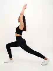Черный легинсы женские спортивные, с завышенной талией