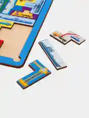 Красный настольная развивающая игра для детей "Тетрис-пазл", деревянная