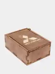 Подарочный набор автомобилисту, обложка, брелок и ключница Mitsubishi,бежевый