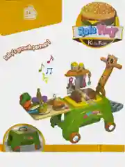 Игровой набор 3 в 1, Кухня, каталка, чемоданчик