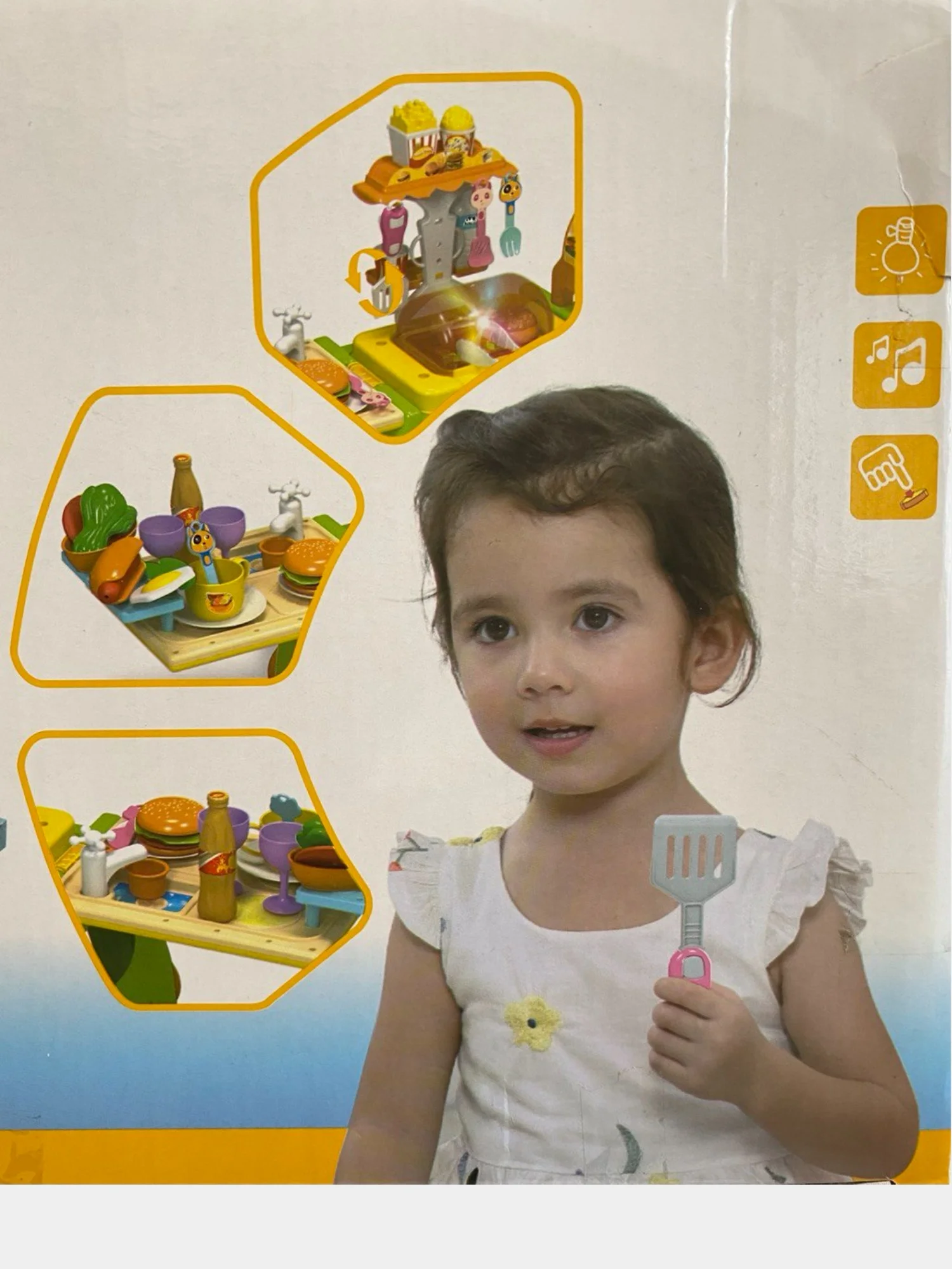 Игровой набор 3 в 1, Кухня, каталка, чемоданчик