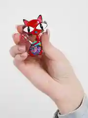 Красный брошь "Кошка"