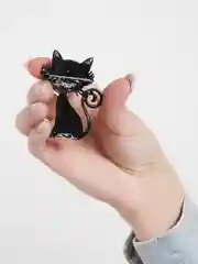 Красный брошь "Кошка"