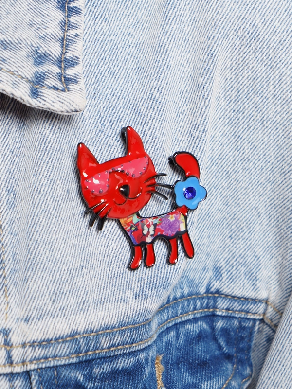 Брошь "Кошка"