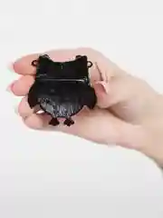 Красный брошь "Сова"
