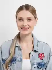 Красный брошь "Сова"