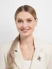 Голубой брошь "Насекомые" (бабочка, стрекоза, шмель)