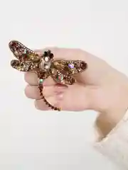 Золотой брошь со стразами "Стрекоза"