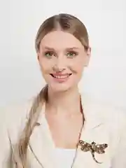 Золотой брошь со стразами "Стрекоза"