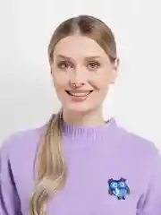 Синий брошь "Сова"