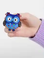 Синий брошь "Сова"