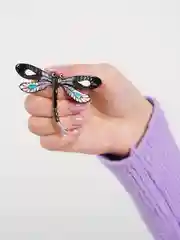 Серый брошь "Стрекоза"