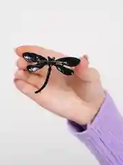 Серый брошь "Стрекоза"
