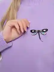 Серый брошь "Стрекоза"