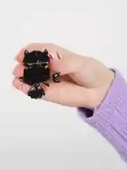 Желтый брошь "Сова"