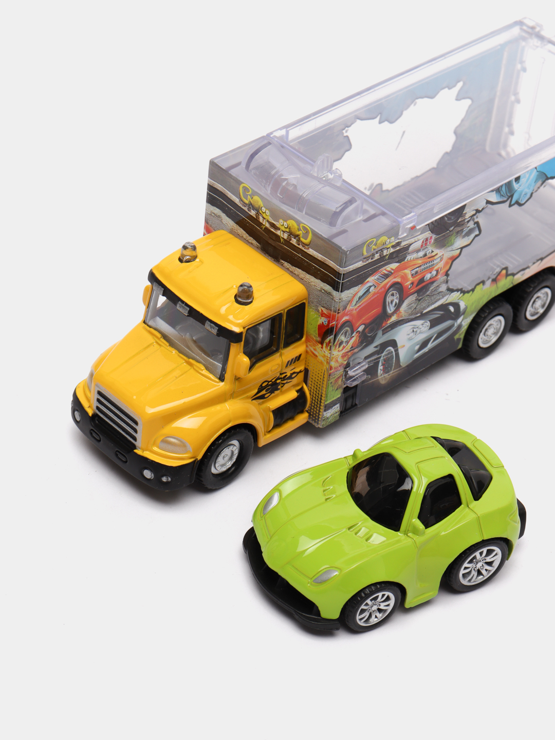 Набор грузовик + машинка die-cast зеленая Funky Toys, спусковой механизм  1:60 FT61055 купить по цене 604.94 ₽ в интернет-магазине KazanExpress