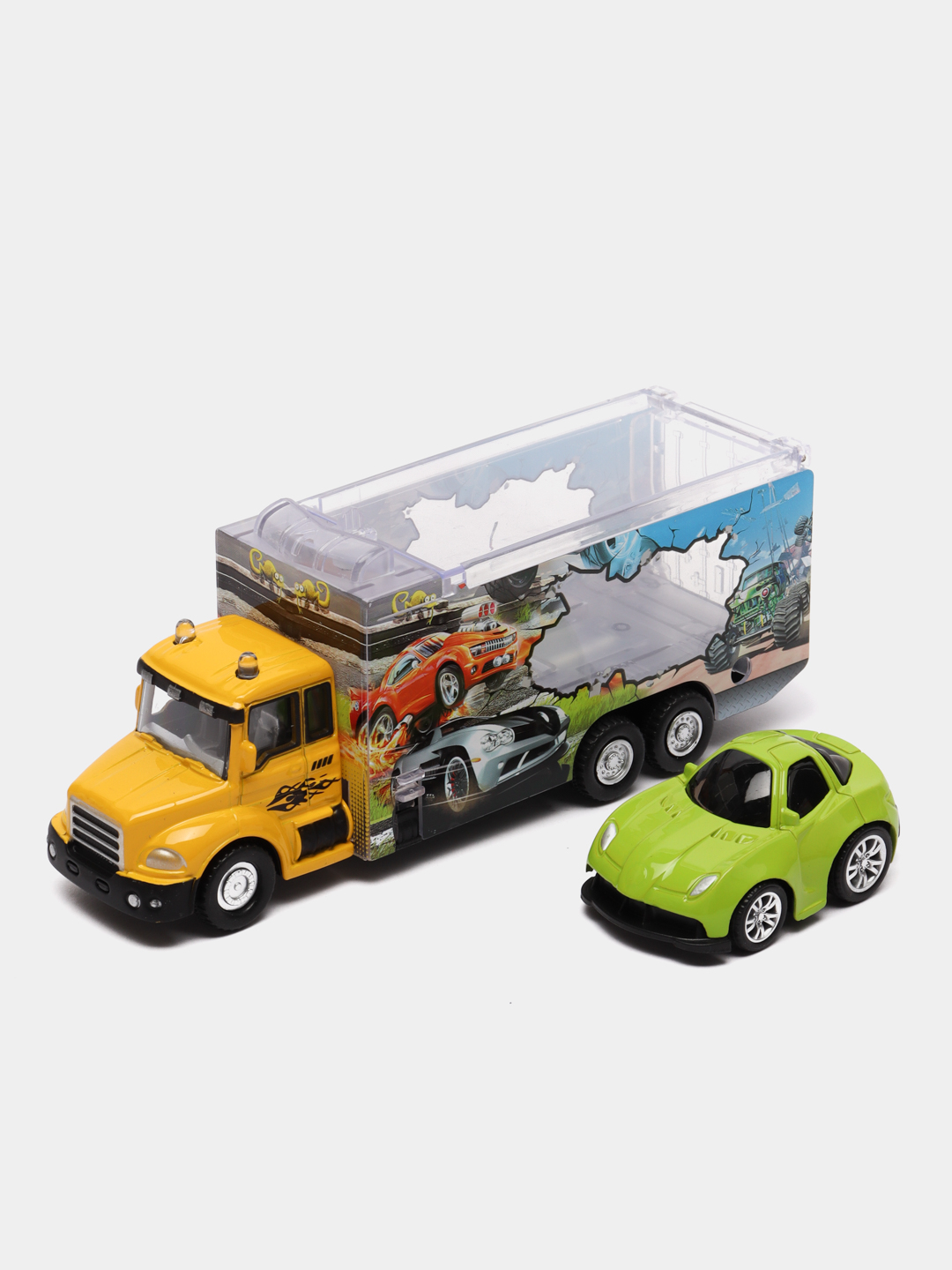 Набор грузовик + машинка die-cast зеленая Funky Toys, спусковой механизм 1:60  FT61055 купить по цене 604.94 ₽ в интернет-магазине KazanExpress