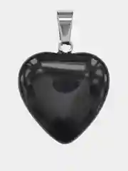 Черный кулон "Сердце", натуральные камни, 2 х 2 см
