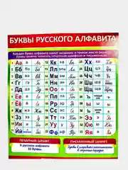 Карточка обучающая А4, плакат "Буквы русского алфавита"