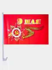 Багровый флаг РФ Российский триколор к 9 мая