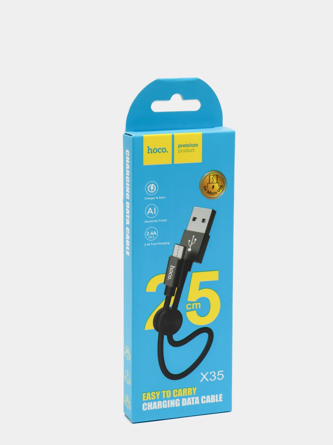 Черный кабель HOCO X35 Micro, 0.25 м