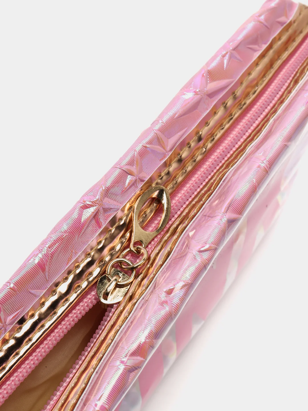 Розовый косметичка PINK на молнии с бусинами