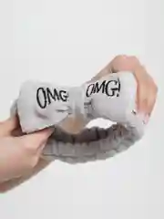 Серый бант повязка OMG для волос на голову для косметических процедур