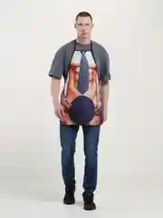 Бежевый кухонный фартук мужской и женский ( 13 видов )