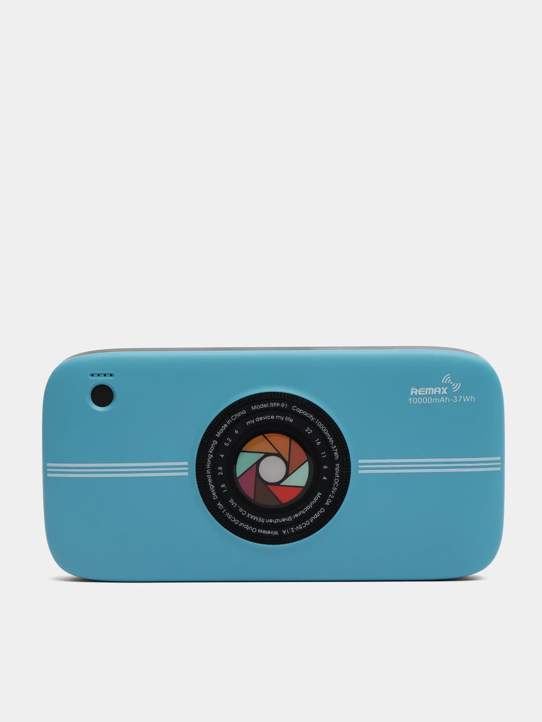 Синий мобильный аккумулятор (PowerBank) REMAX Camera wireless RPP-91 10000 mAh