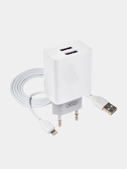 Быстрая зарядка для Apple 2.4А 12Вт, 2USB и кабель