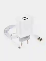 Быстрая зарядка для Apple 2.4А 12Вт, 2USB и кабель