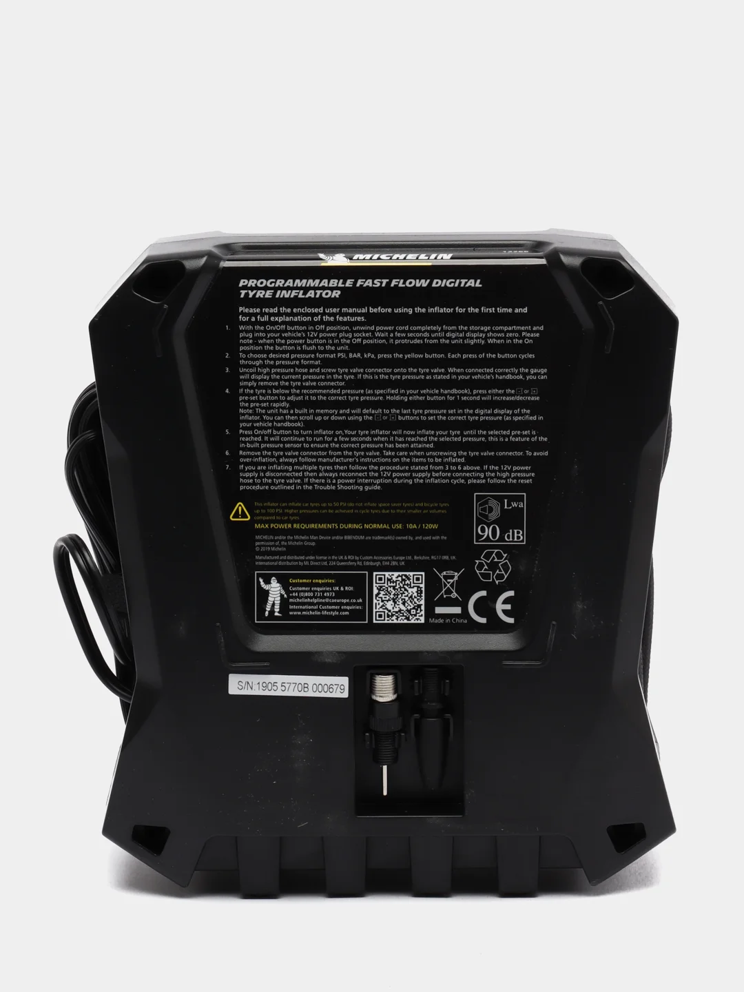 Компрессор воздушный MICHELIN цифровой программируемый, с выходом на 12В и USB, 12266
