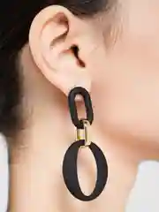 Светло-жёлтый серьги цепи / Серьги круглые