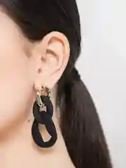 Золотистый хаки серьги цепи / Серьги круглые