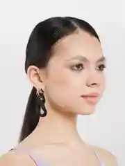 Золотистый хаки серьги цепи / Серьги круглые