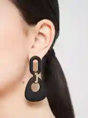 Горчичный серьги цепи / Серьги круглые