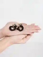Бронзовый серьги цепи / Серьги круглые