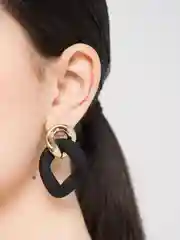 Бронзовый серьги цепи / Серьги круглые