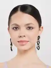 Угольный серьги цепи / Серьги круглые