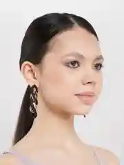 Угольный серьги цепи / Серьги круглые