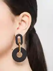 Желтый серьги цепи / Серьги круглые
