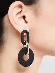 Желтый серьги цепи / Серьги круглые