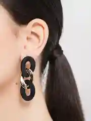 Черный серьги цепи / Серьги круглые