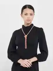 Пастельно-коралловый бусы из искусственного жемчуга