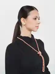 Пастельно-коралловый бусы из искусственного жемчуга