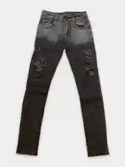 Черный джинсы skinny детские, для девочек, 5-12 лет