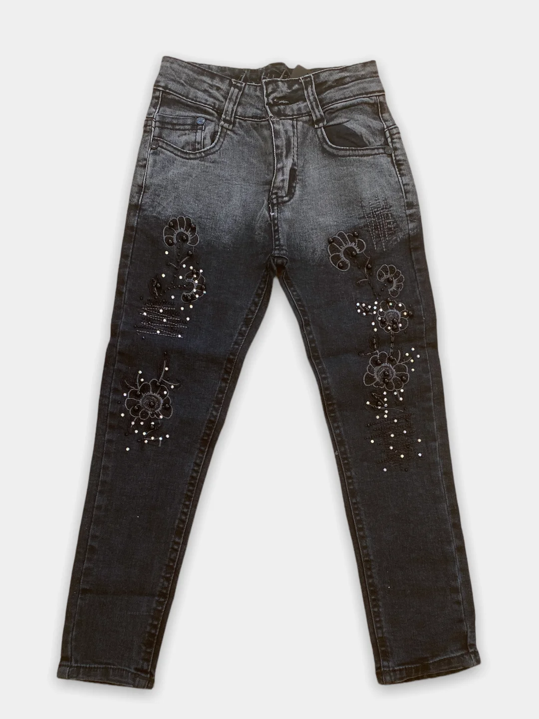 Угольный джинсы skinny детские, для девочек, 5-12 лет