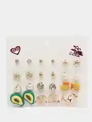 Лимонный серьги-гвоздики, 12 пар